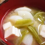 キャベツ&ナガイモ&豆腐の味噌汁